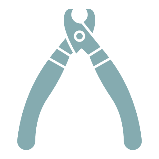nail clippers icon in blue