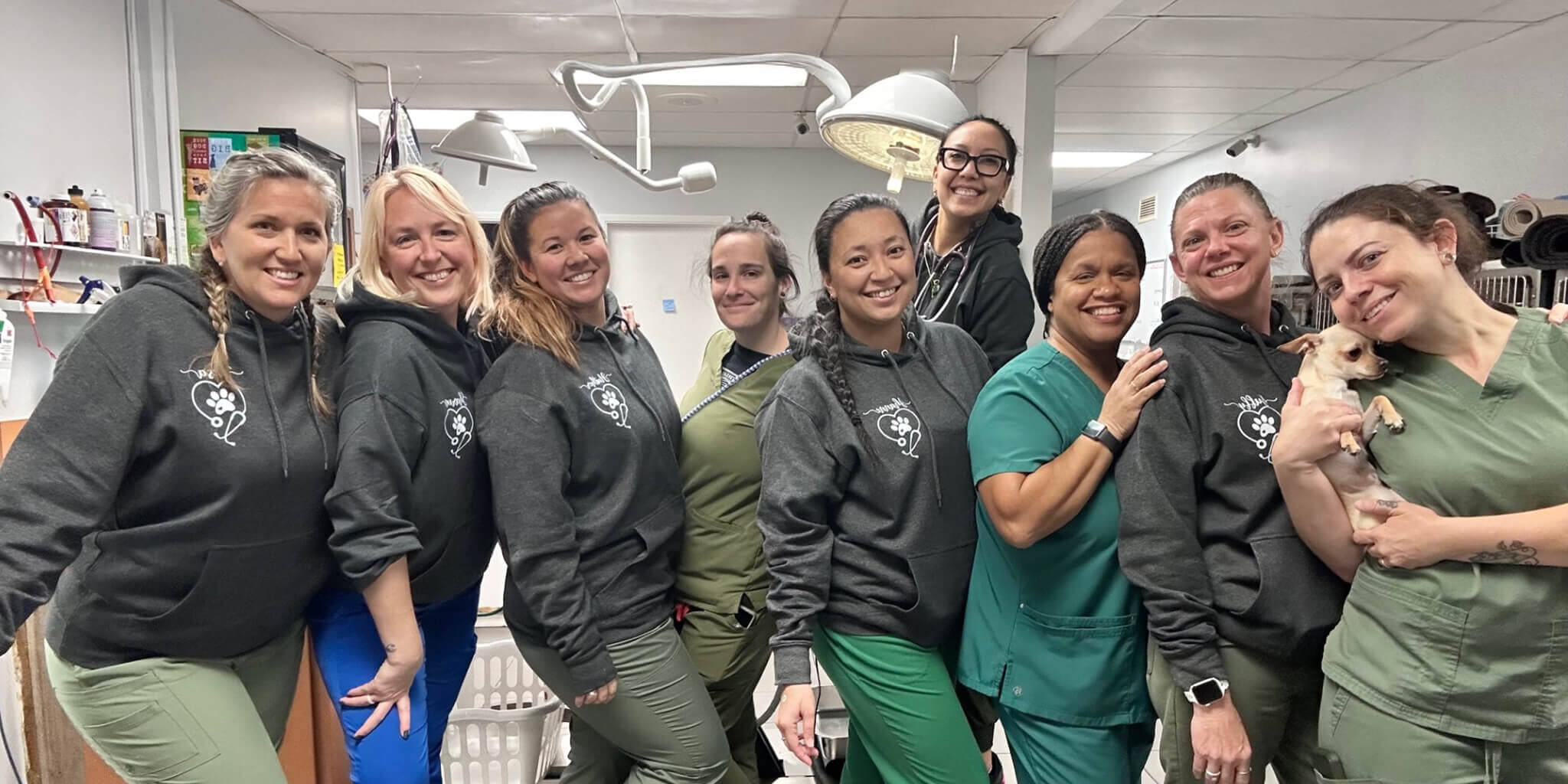 Arbor Vet Team Posing For Camera